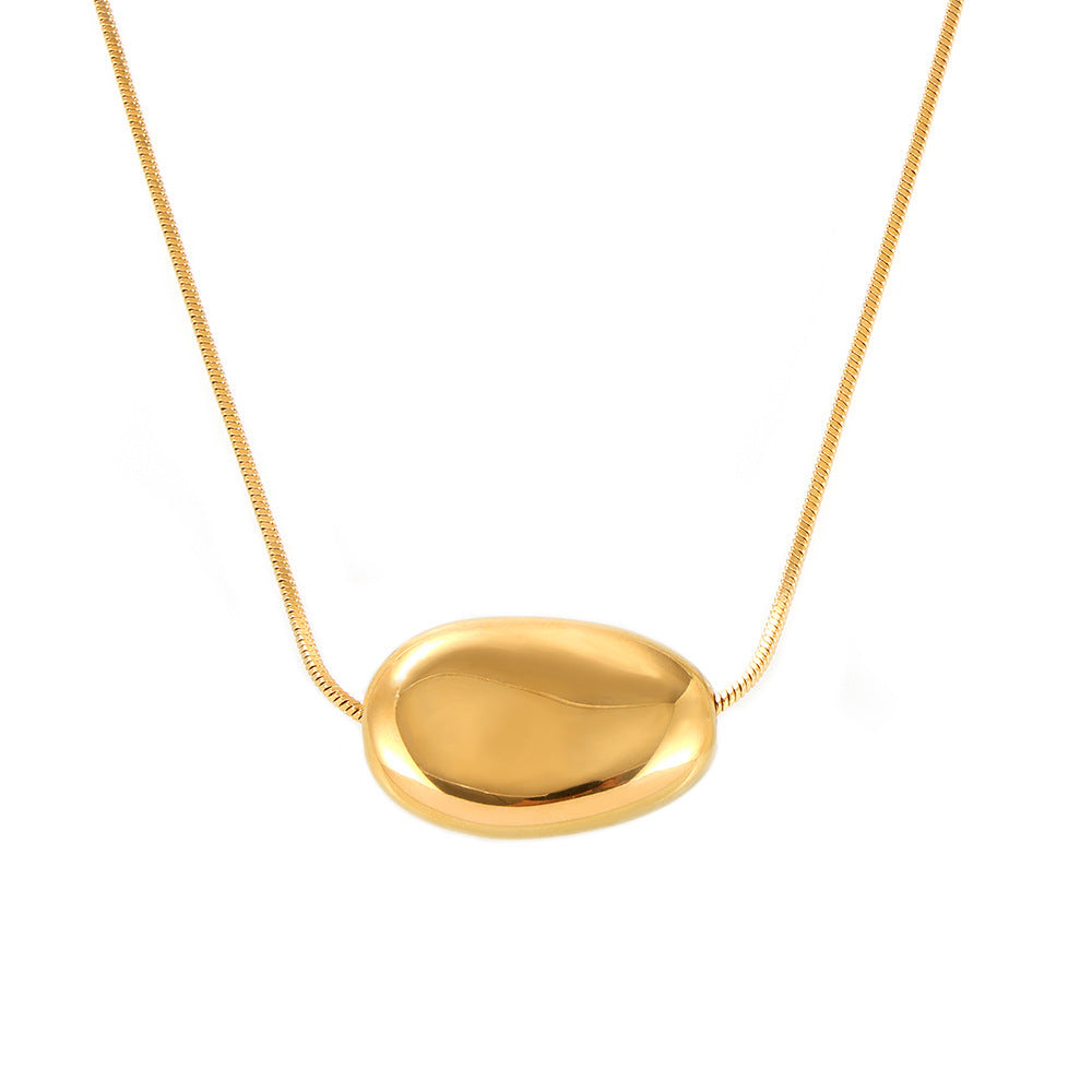 Polished Oval Statement Necklace