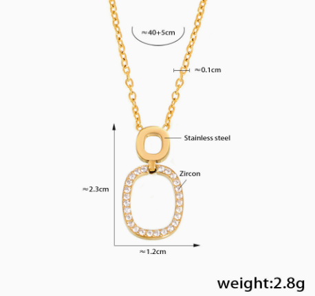 Double Oval Zircon Necklace