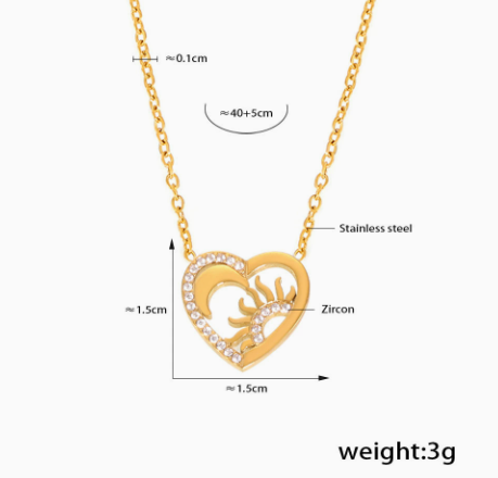 Heart Embrace Zircon Necklace