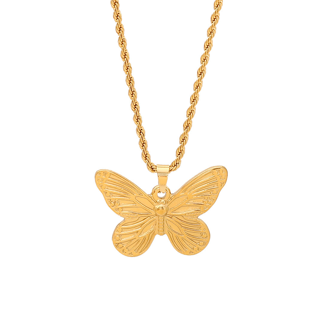 Golden Butterfly Pendant Necklace