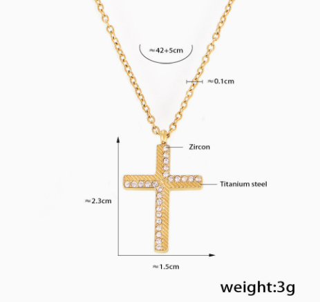 Crystal Cross Pendant Necklace