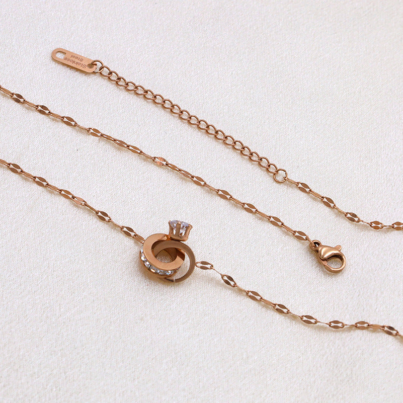 Rose-Gold Interlocking Loop Necklace