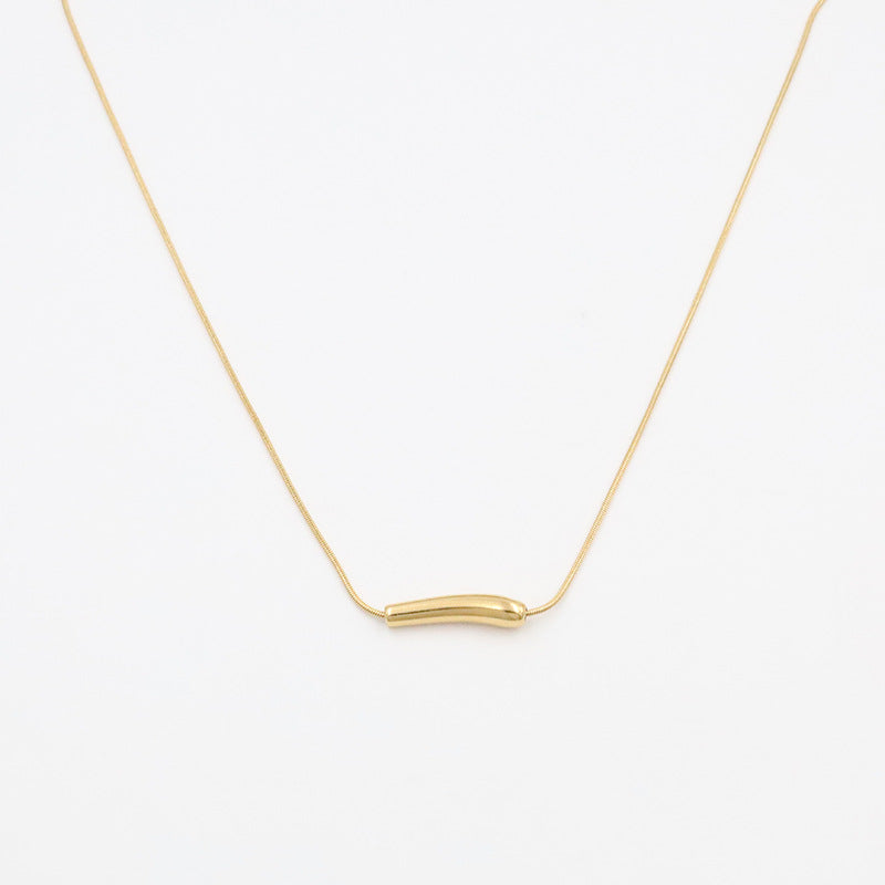 Sleek Curved Bar Necklace