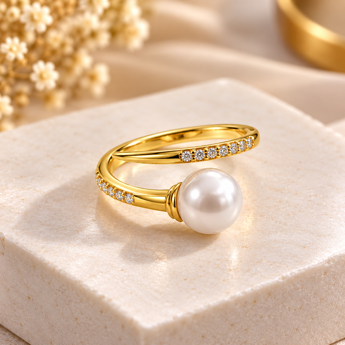 Pearl Pavé Wrap Ring