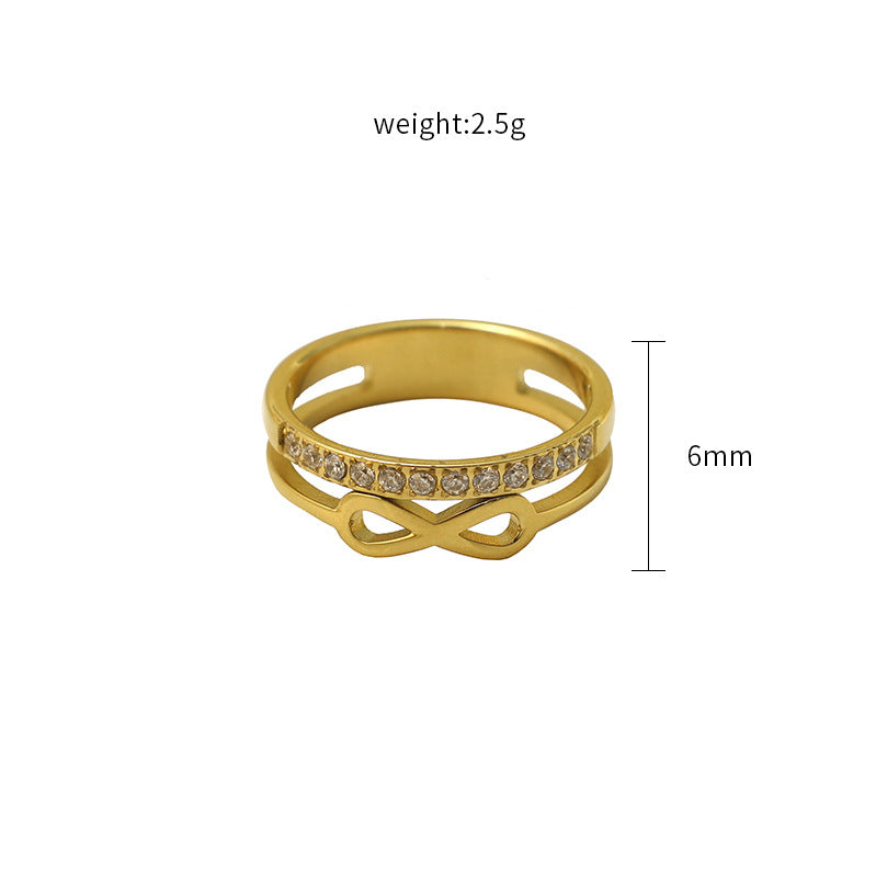 Infinity Pave Double-Band Ring