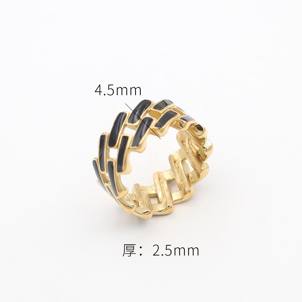 Noir Mosaic Link Ring