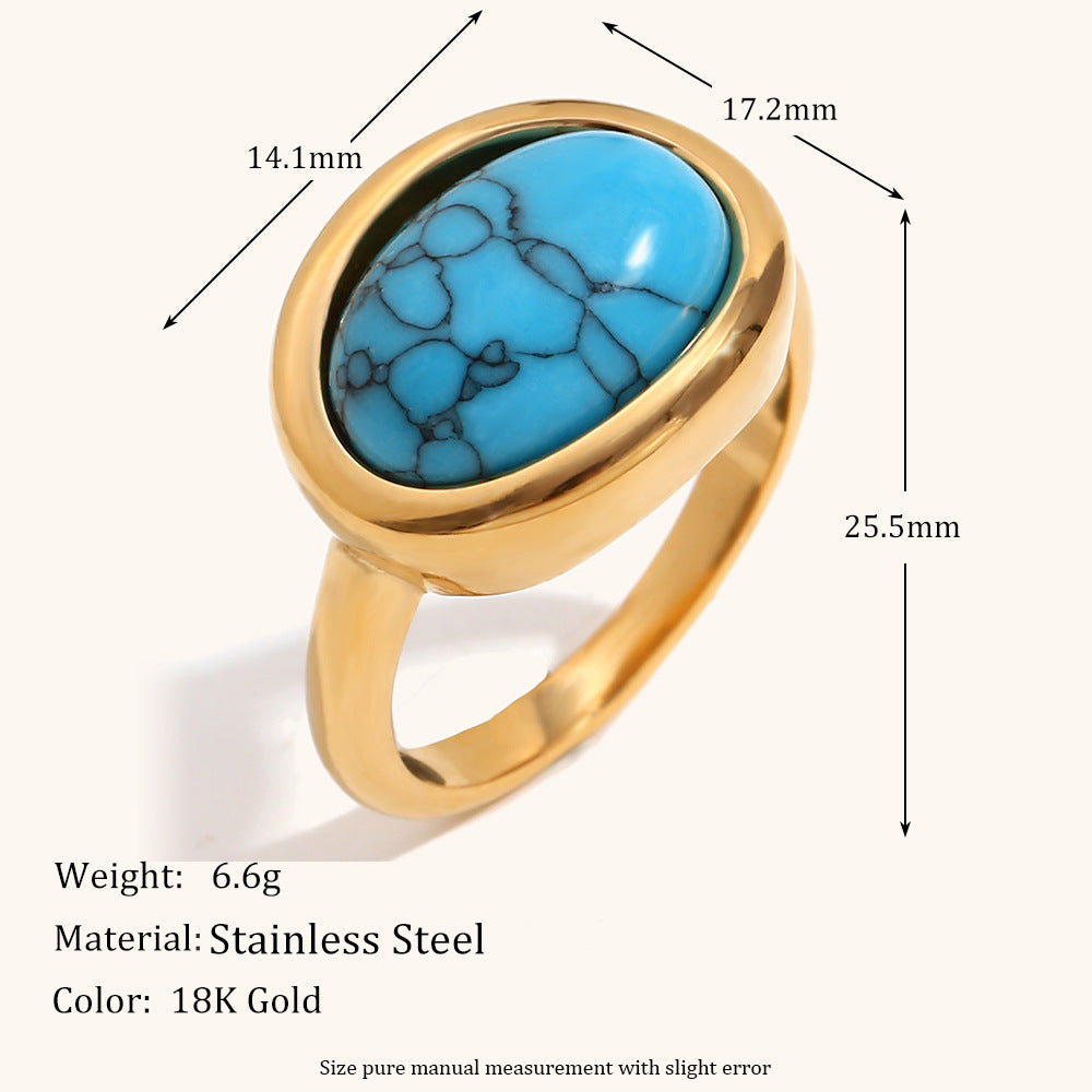 Azure Signet Stone Ring
