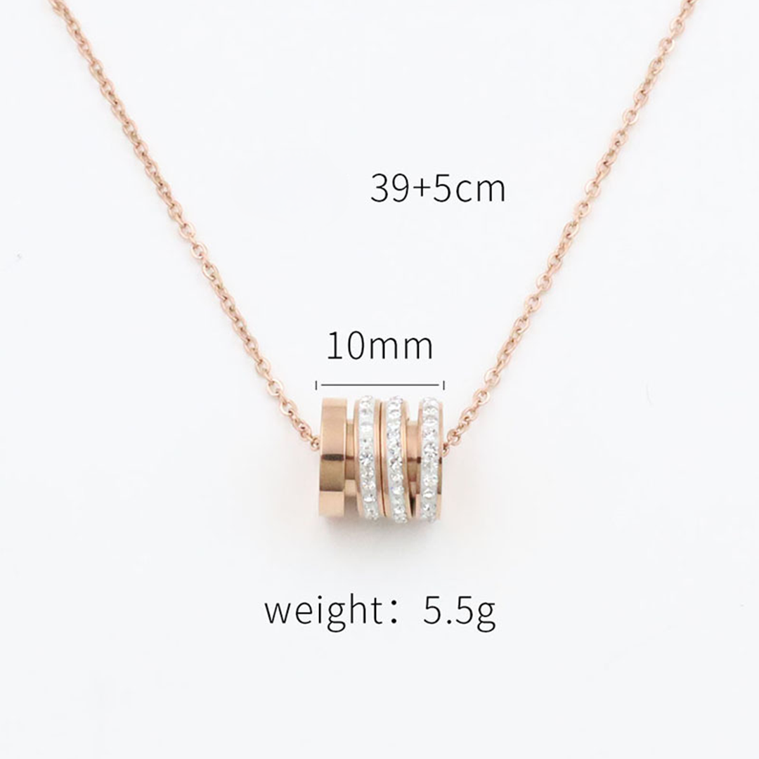 Trilogie Pavé Barrel Necklace