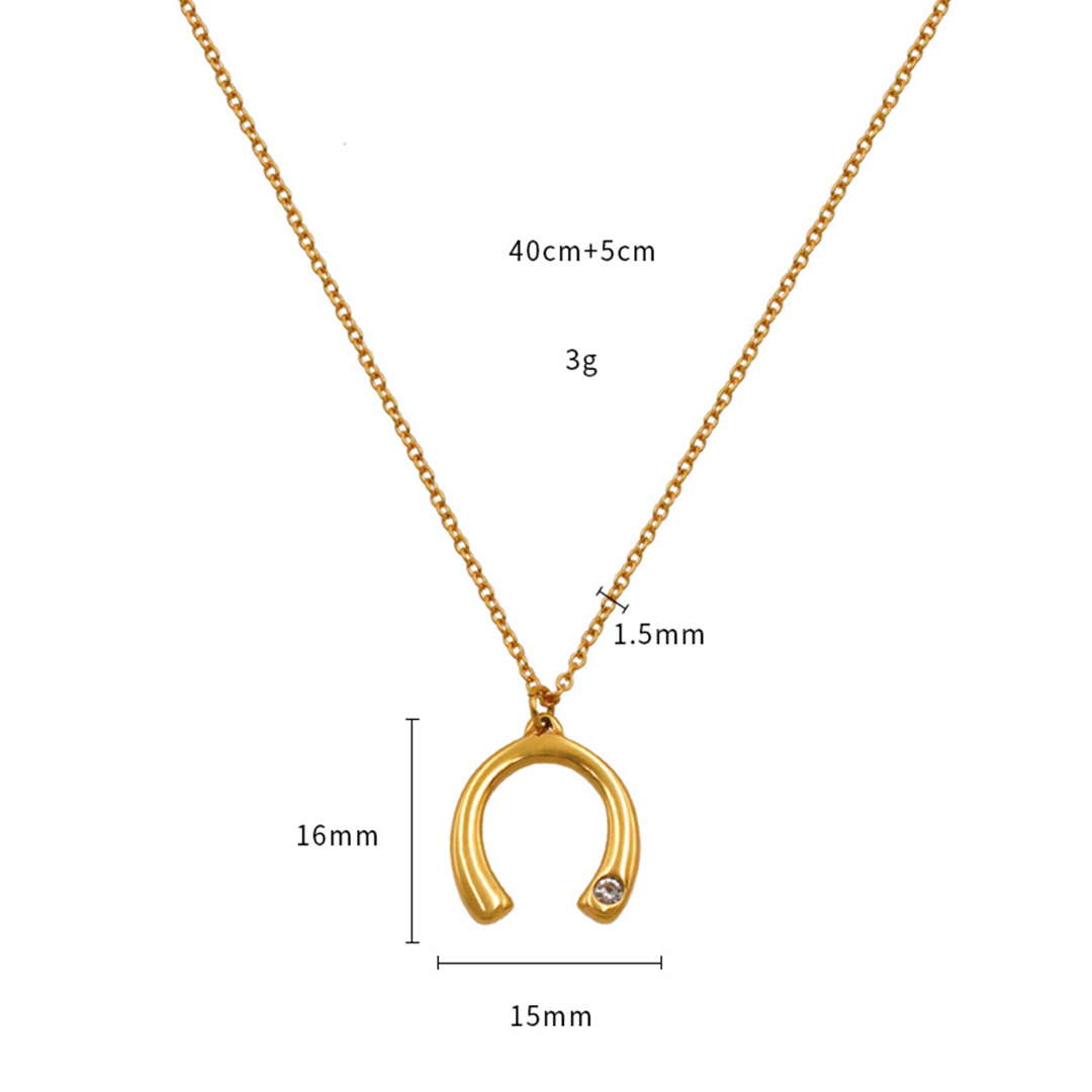 Crystal Horseshoe Pendant Necklace
