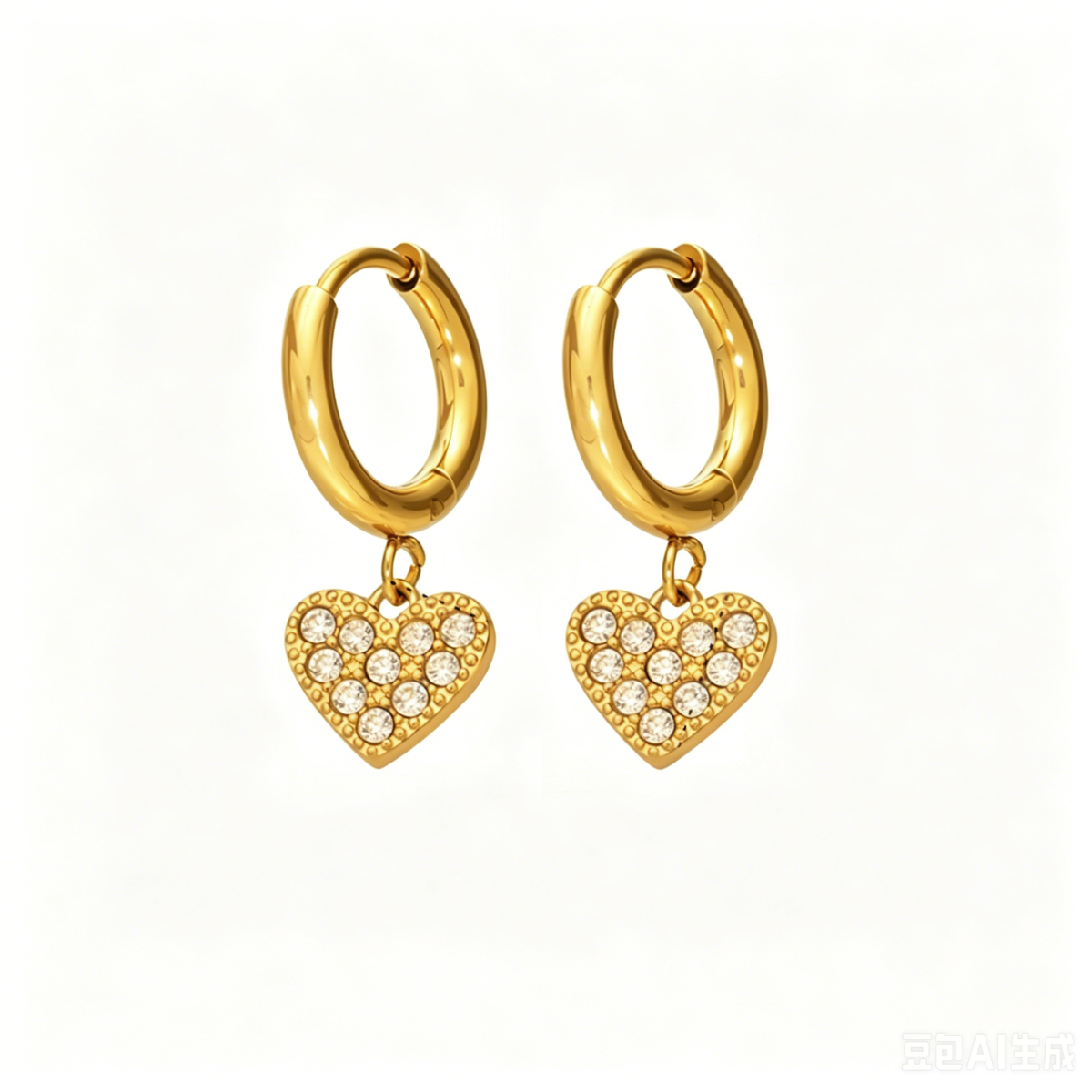 Celeste Crystal Heart Hoop Earrings
