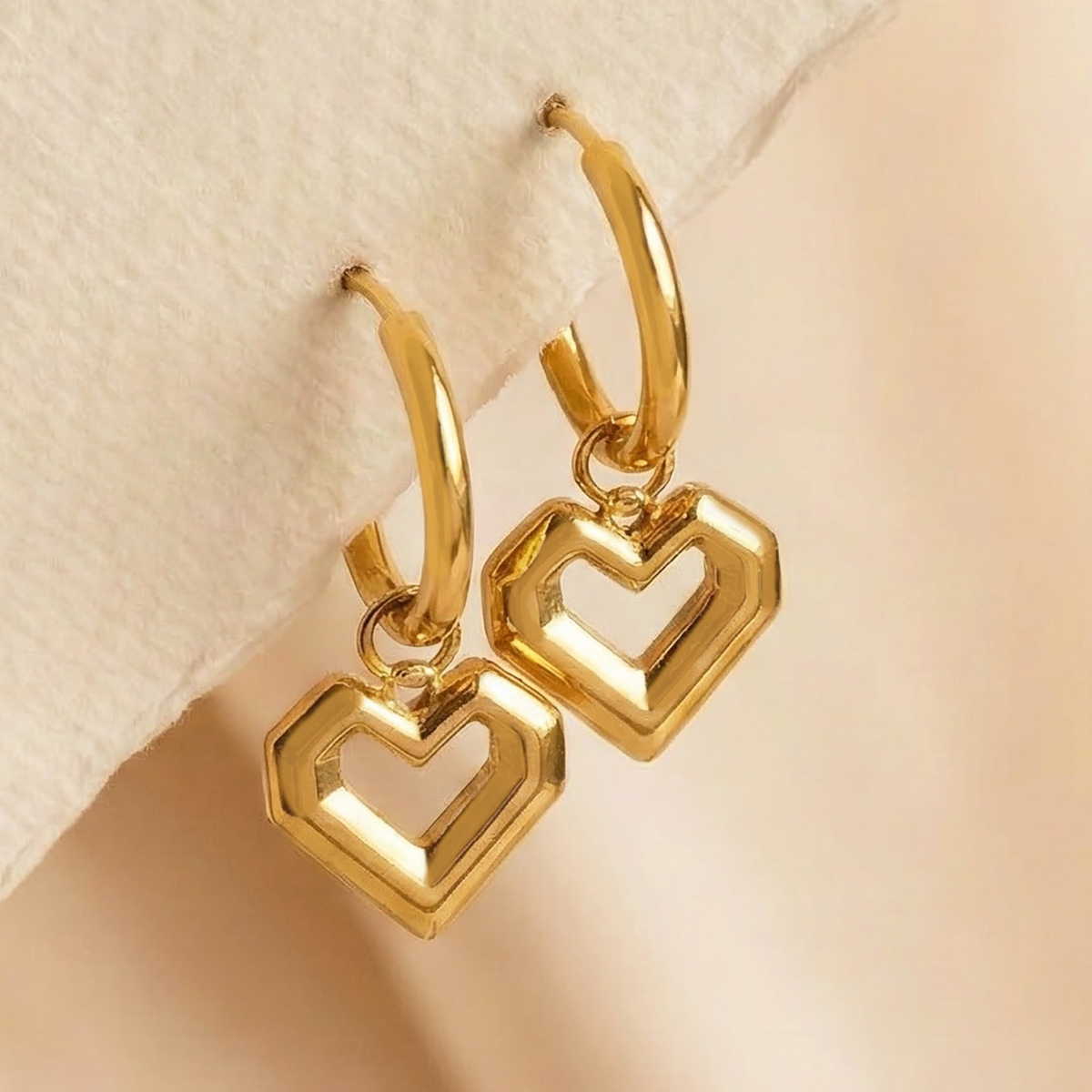 Luna Heart Hoop Earrings