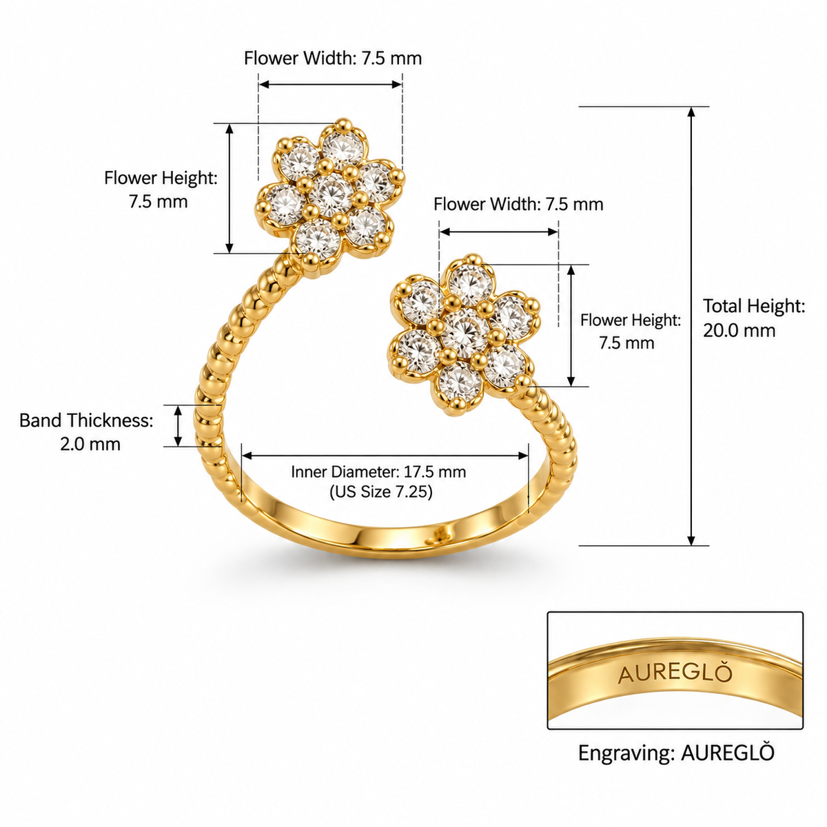 Double Clover Bypass Ring