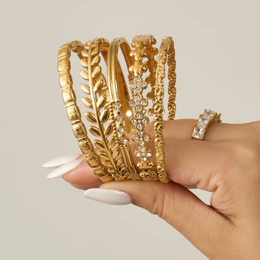 Auric Laurel Leaf Cuff Bracelet