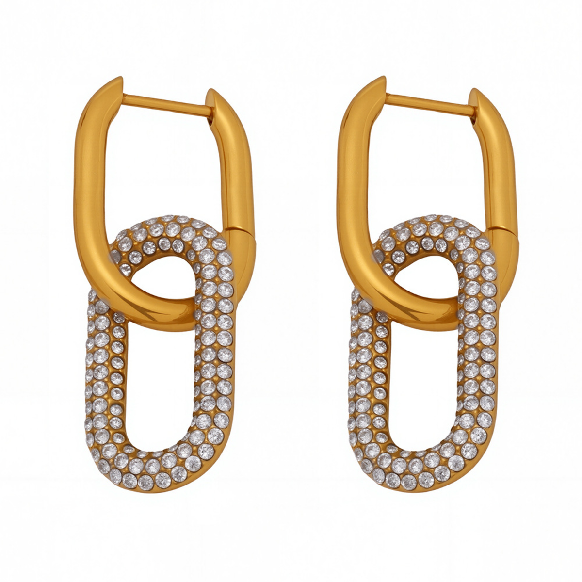 Aurora Crystal Link Statement Earrings