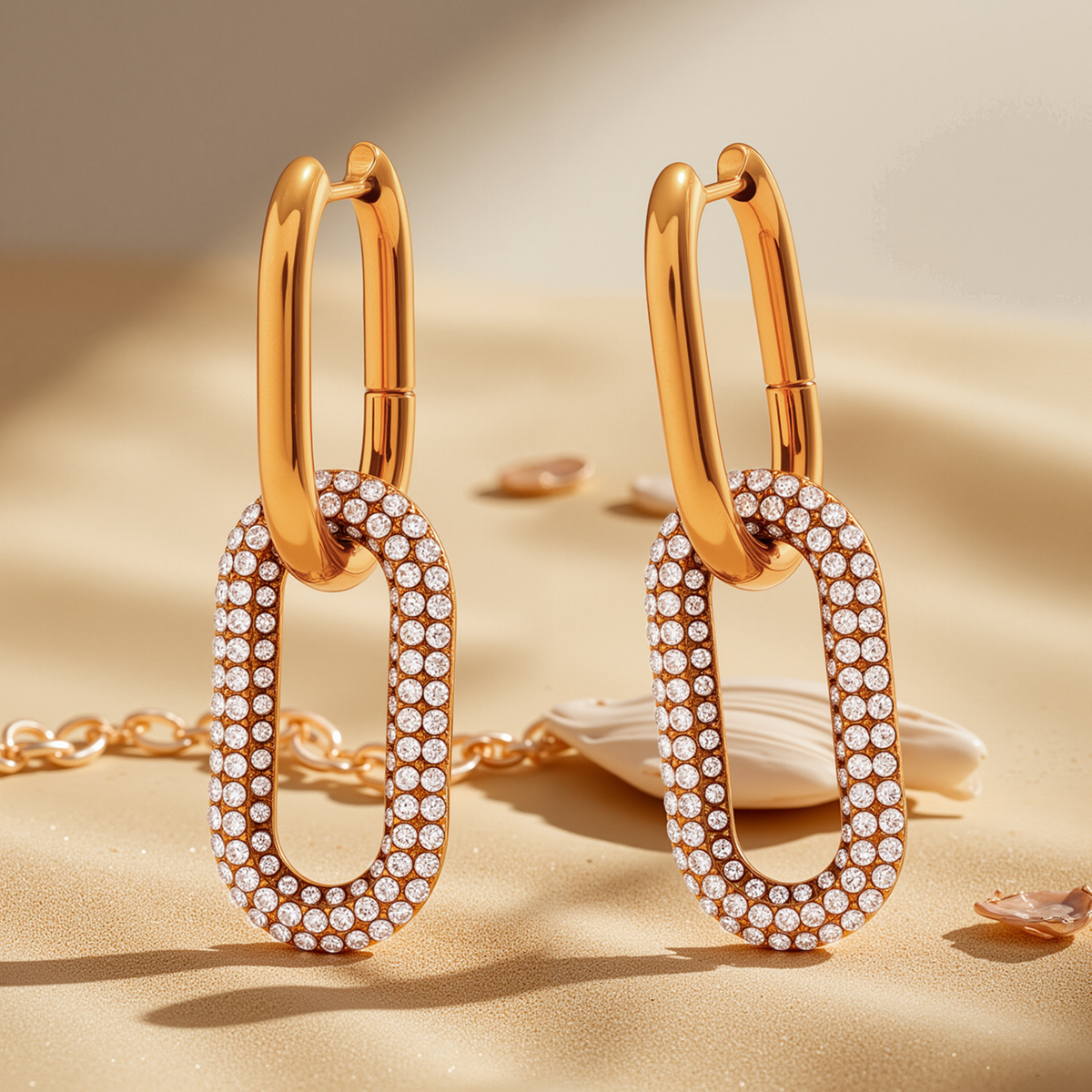 Aurora Crystal Link Statement Earrings