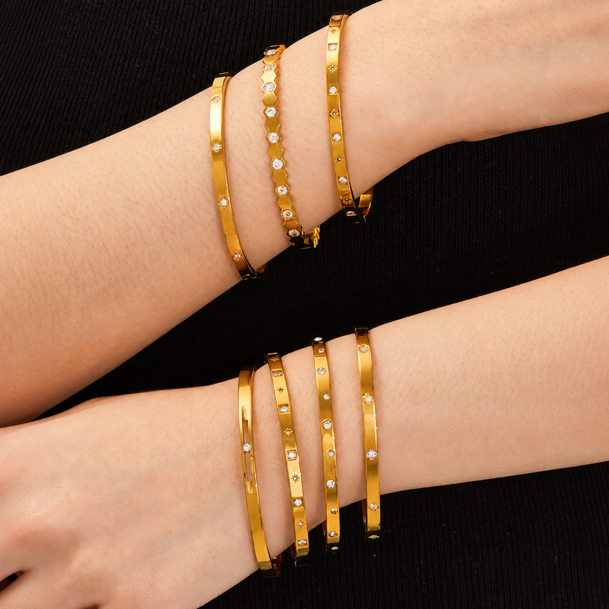 Celeste Crystal Station Bangle