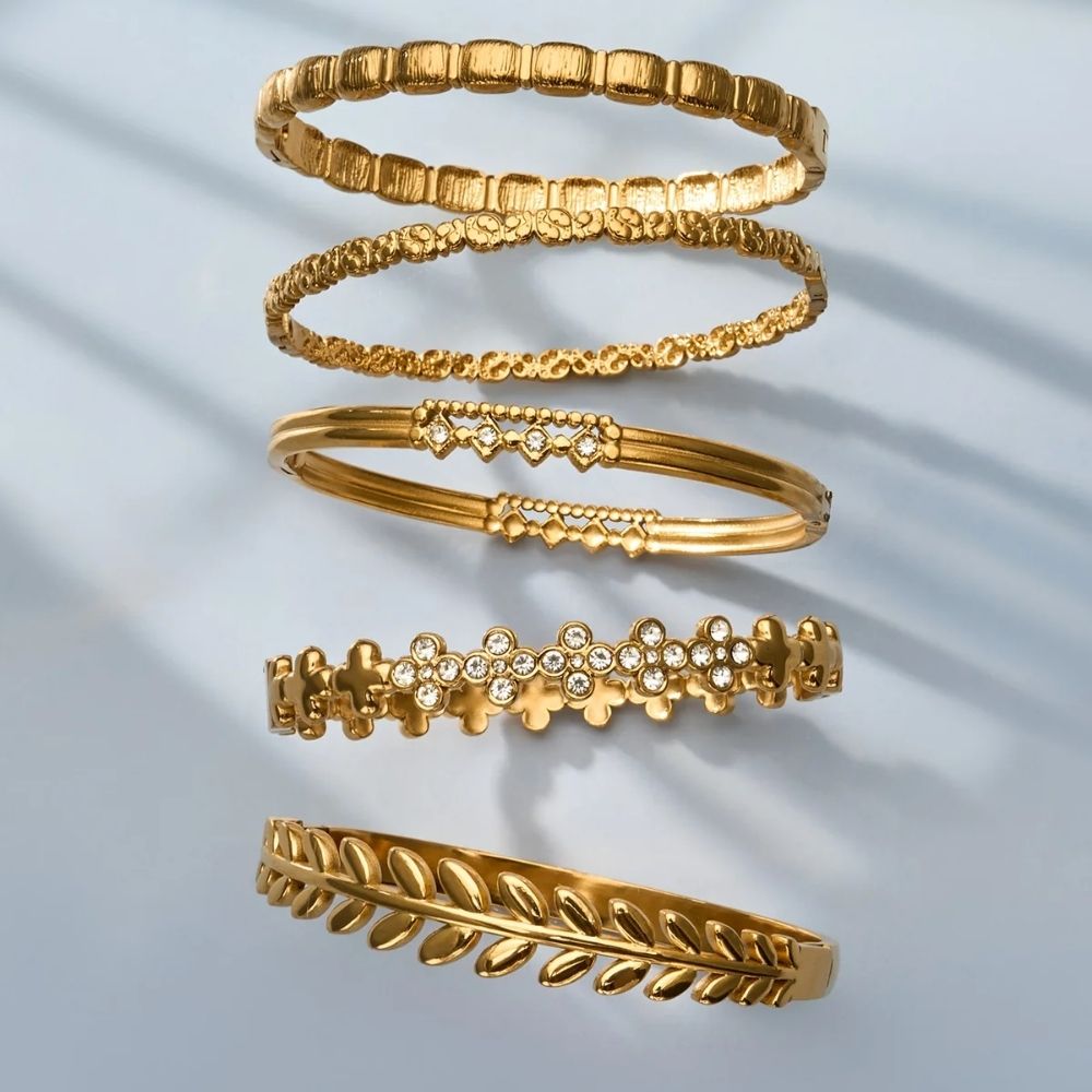 Auric Laurel Leaf Cuff Bracelet