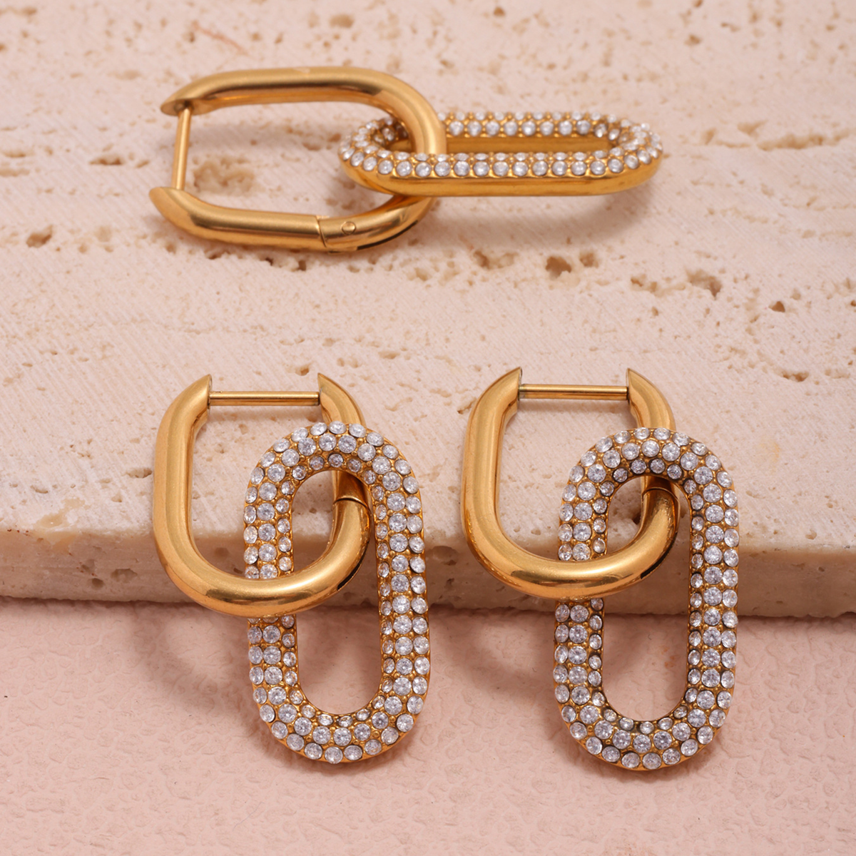 Aurora Crystal Link Statement Earrings