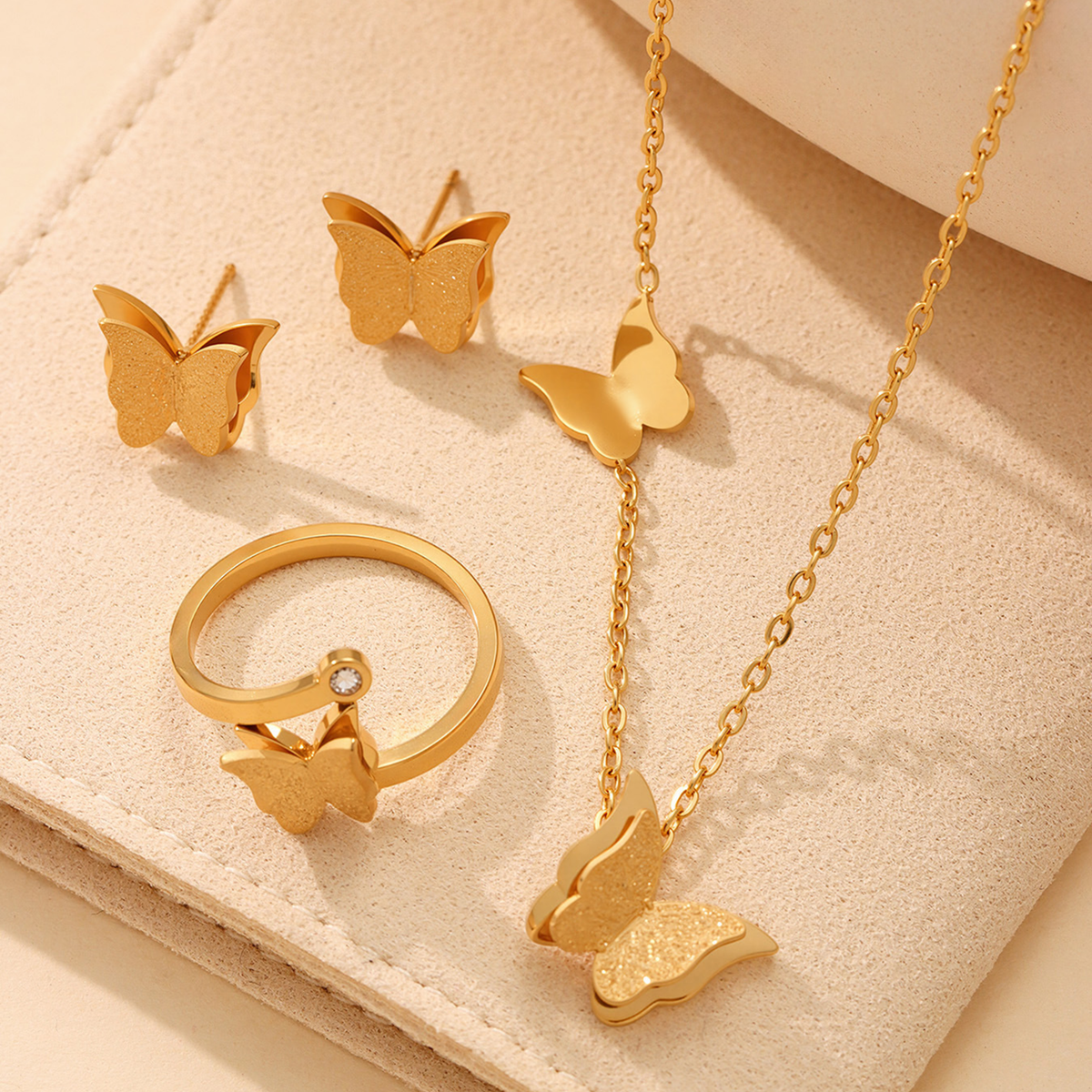 Golden Flutter Butterfly Necklace