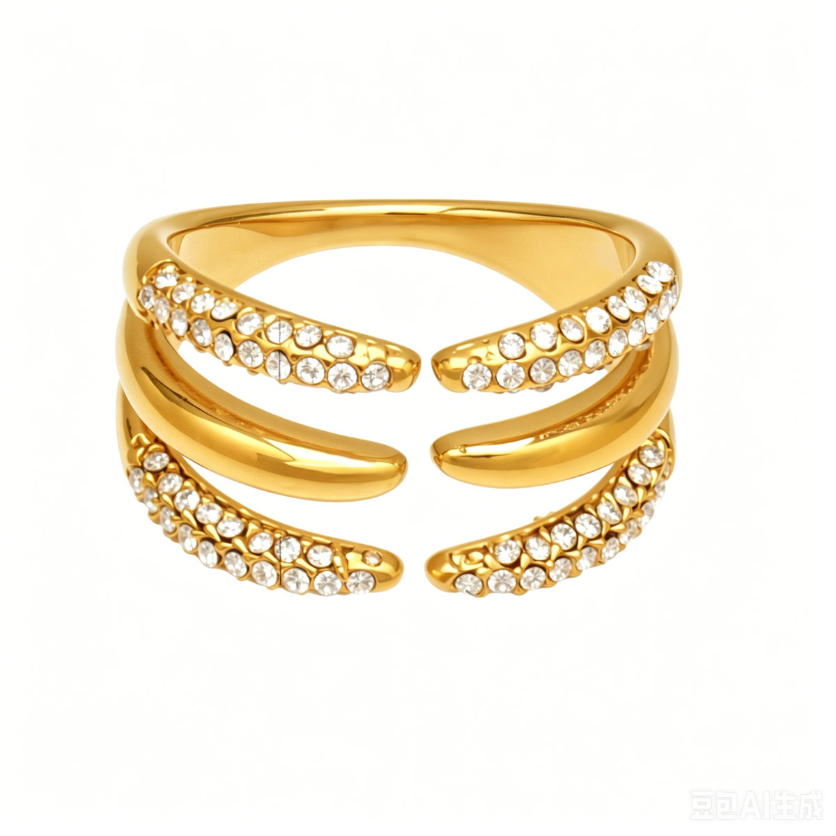 Aurora Triple Band Crystal Ring