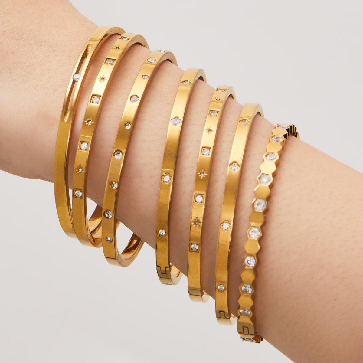 Celeste Crystal Station Bangle