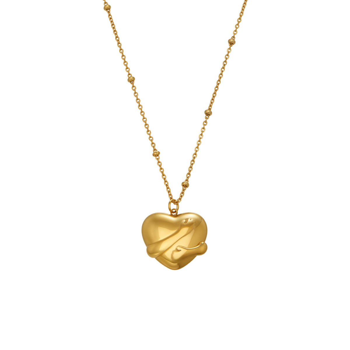 Golden Embrace Heart Necklace