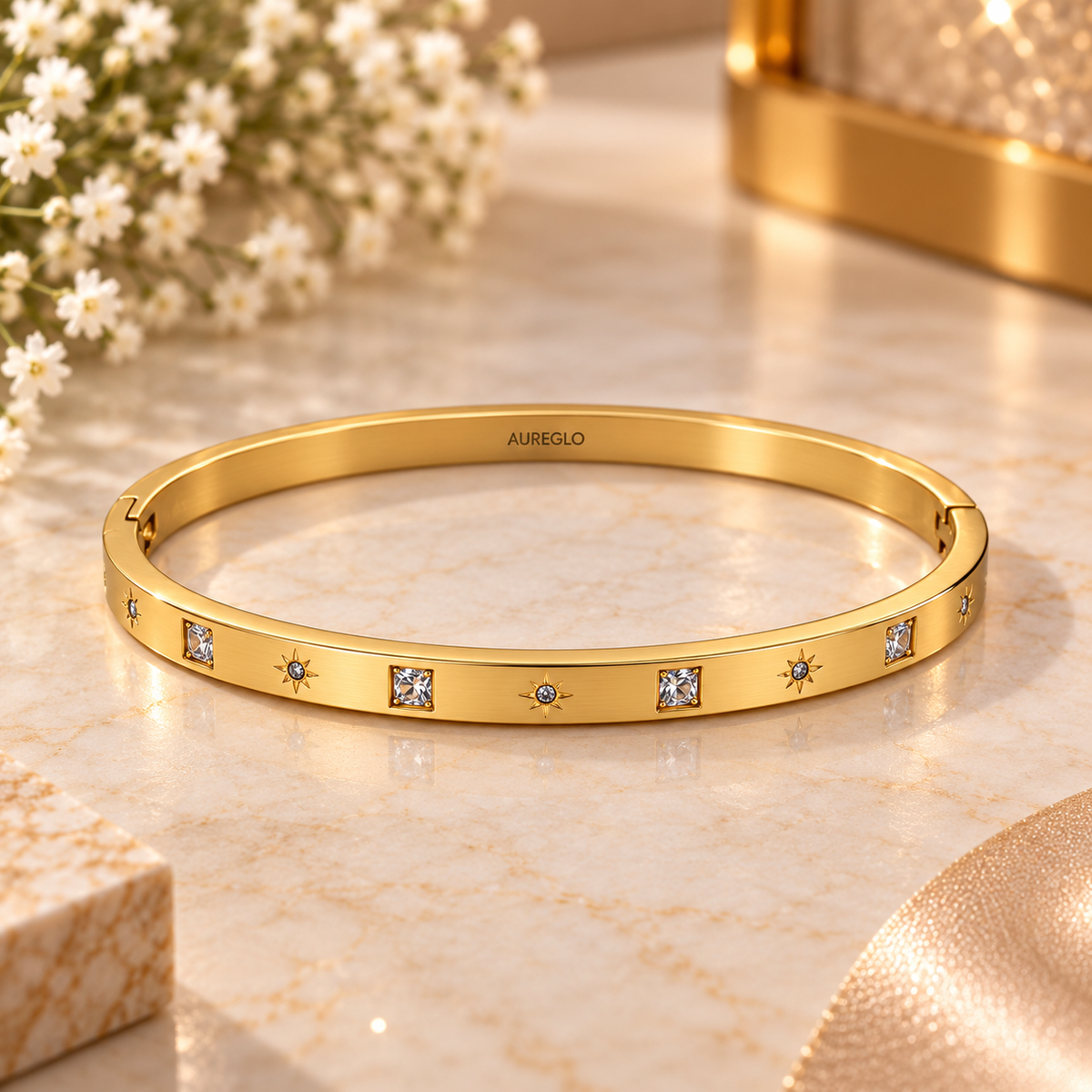 Celestial Square Stone Bangle
