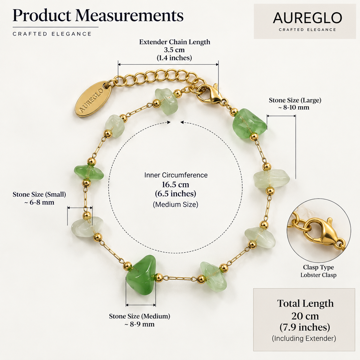 Green Gemstone Bead Bracelet