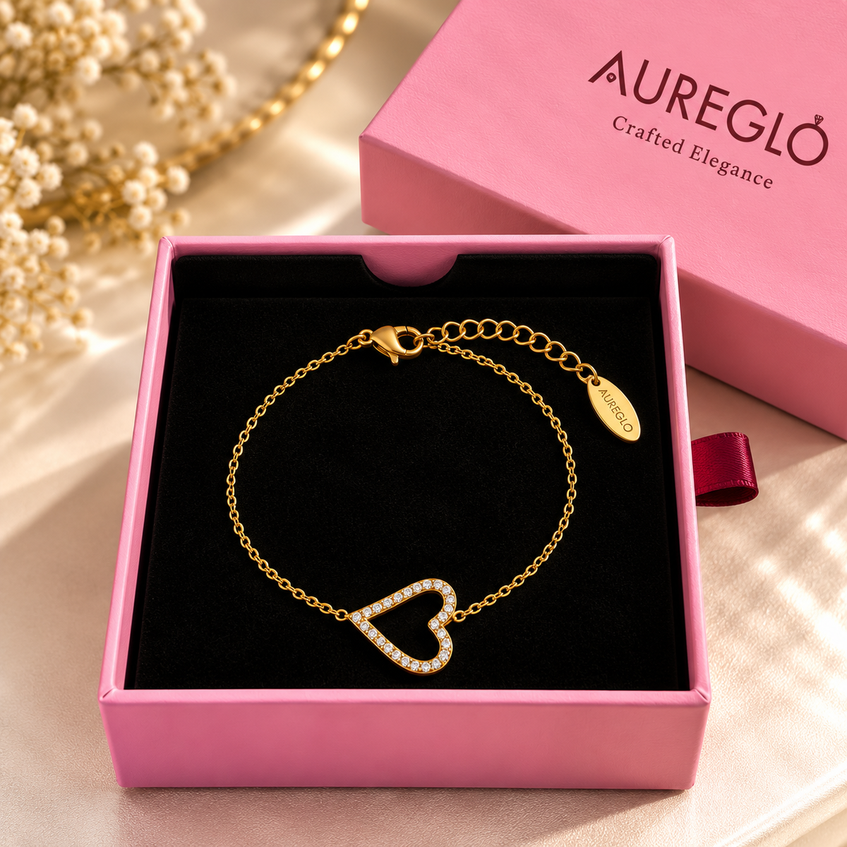 Sparkle Heart Charm Bracelet