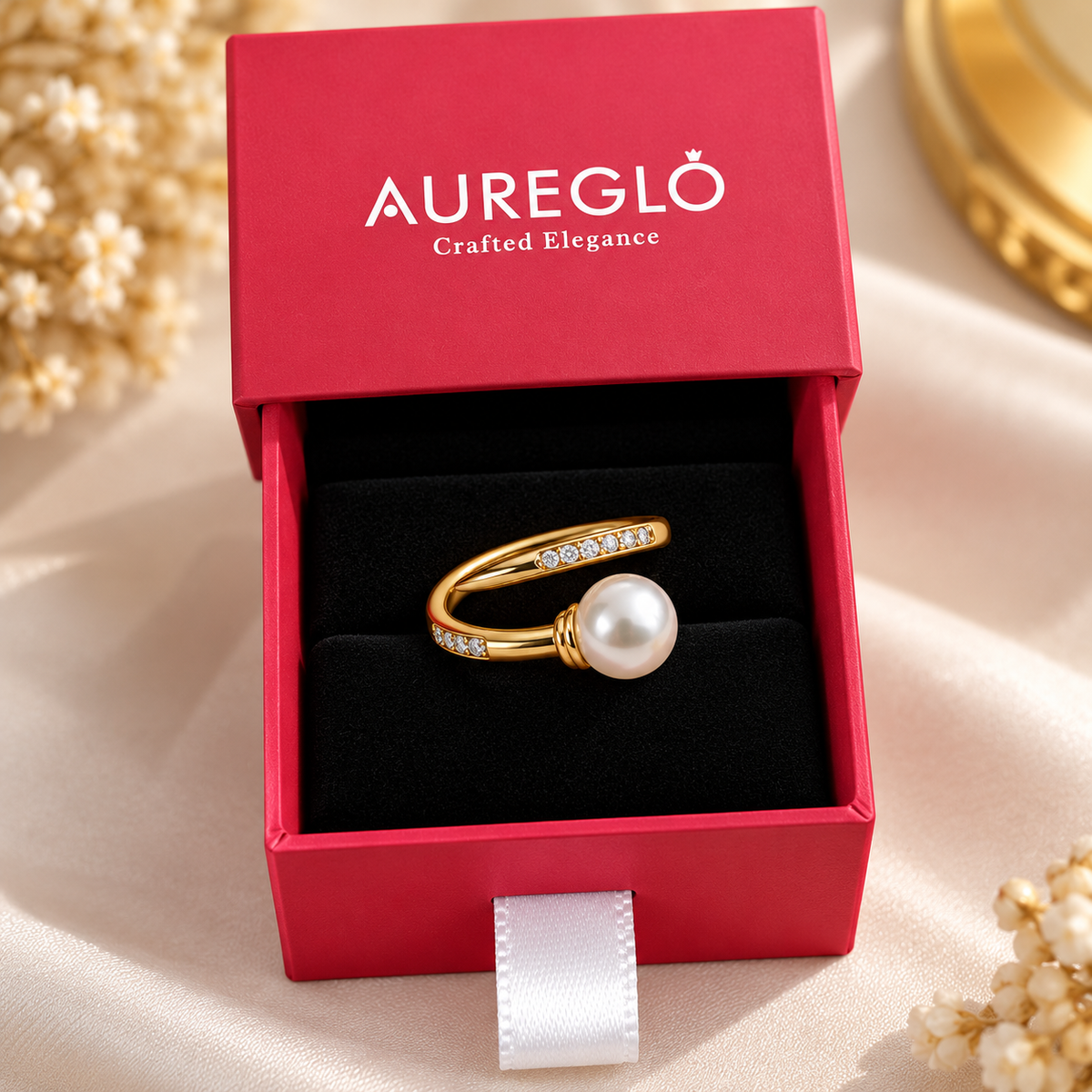 Pearl Pavé Wrap Ring