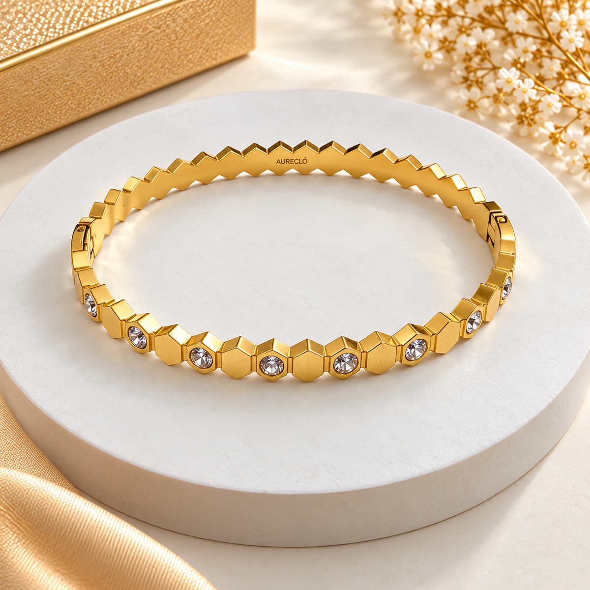 Hexagon Crystal Bangle