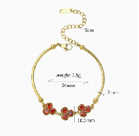 Ruby Blossom Charm Bracelet