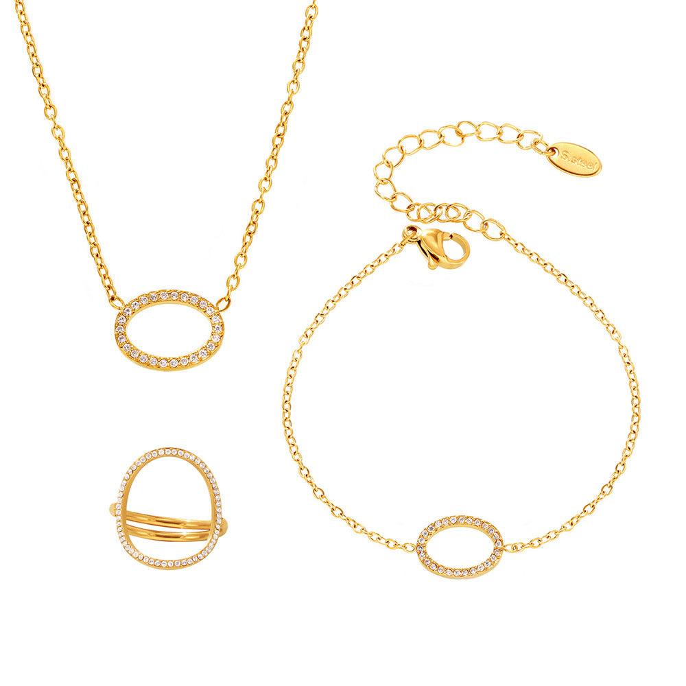 Oval Halo Zircon Bracelet
