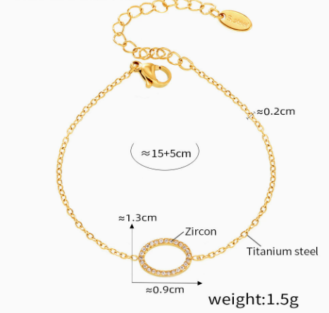 Oval Halo Zircon Bracelet