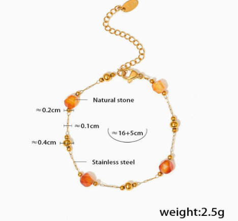 Sunstone Bead Bracelet