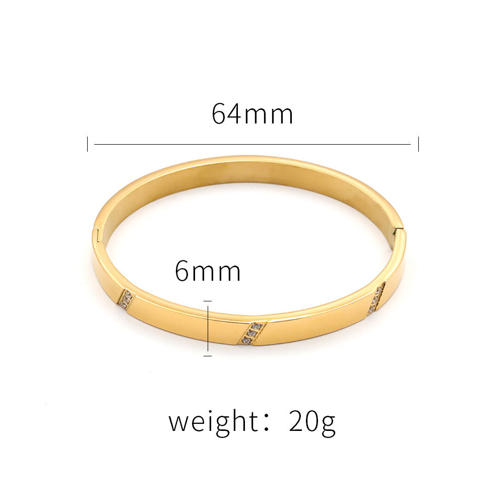 Crystal Line Hinged Bangle