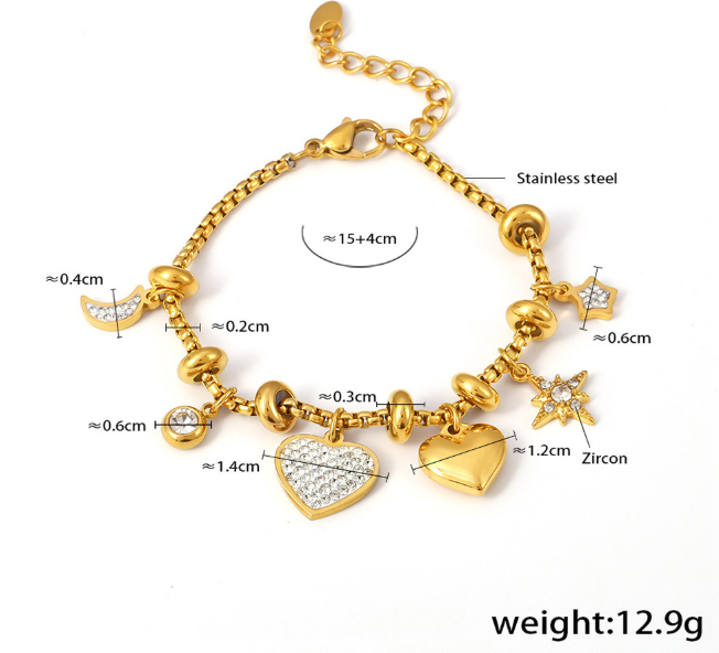 Celestial Love Charm Bracelet