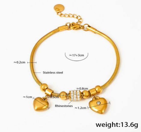 Golden Hearts & Light Bracelet