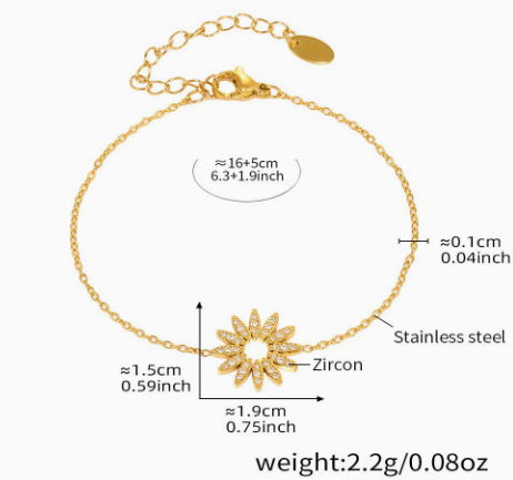 Solar Bloom Zircon Bracelet