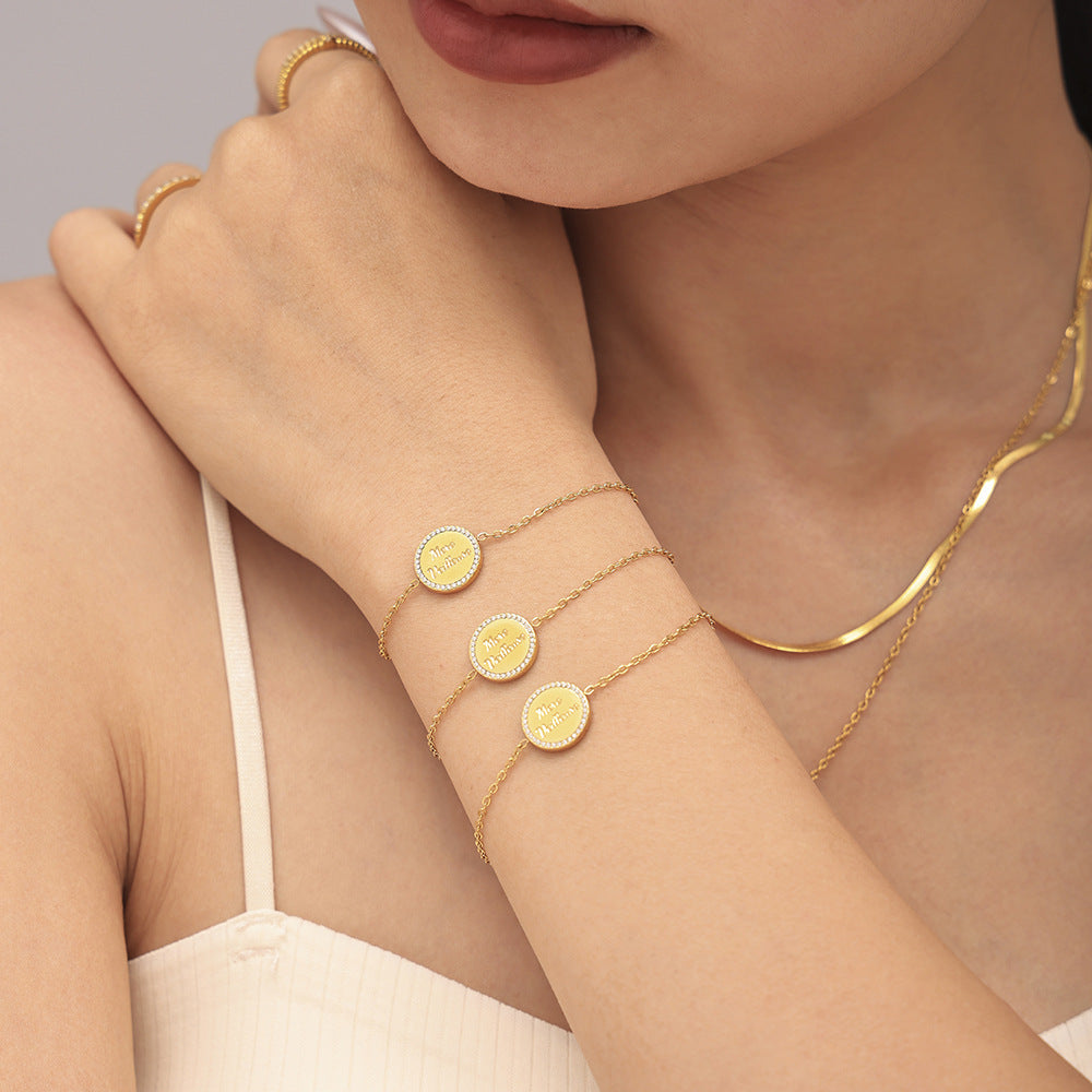 Amour Médaillon Zircon Bracelet