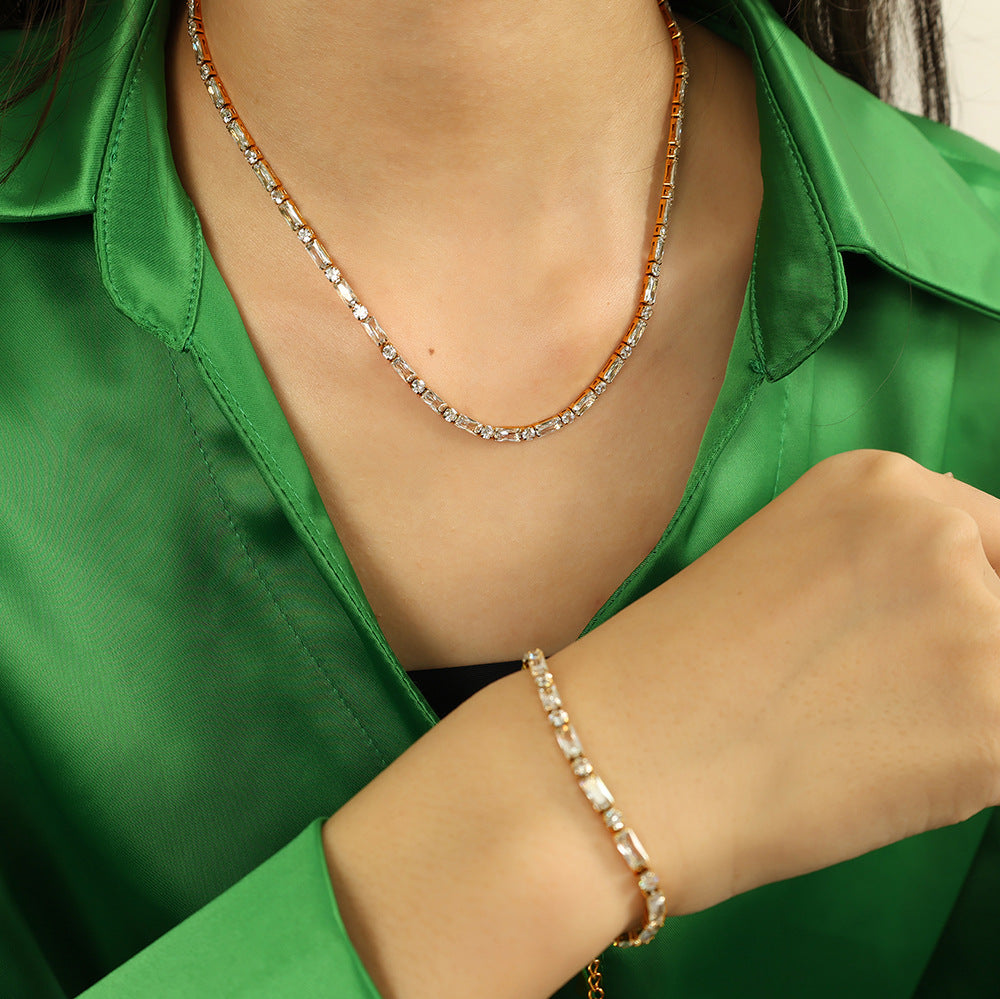 Rivière Éclat Baguette Tennis Bracelet