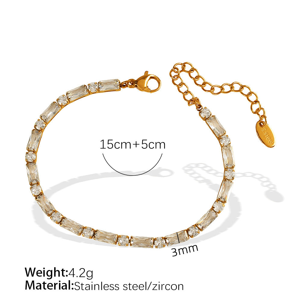 Rivière Éclat Baguette Tennis Bracelet