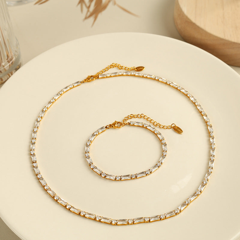 Rivière Éclat Baguette Tennis Bracelet