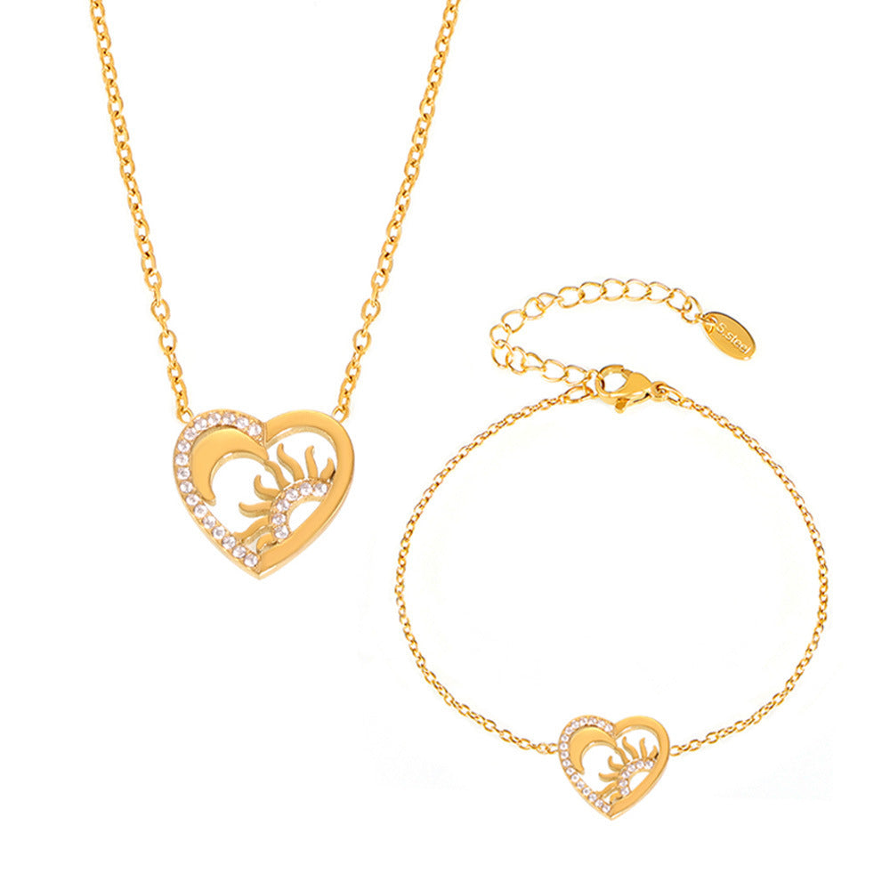 Eternal Heart Necklace & Bracelet Set