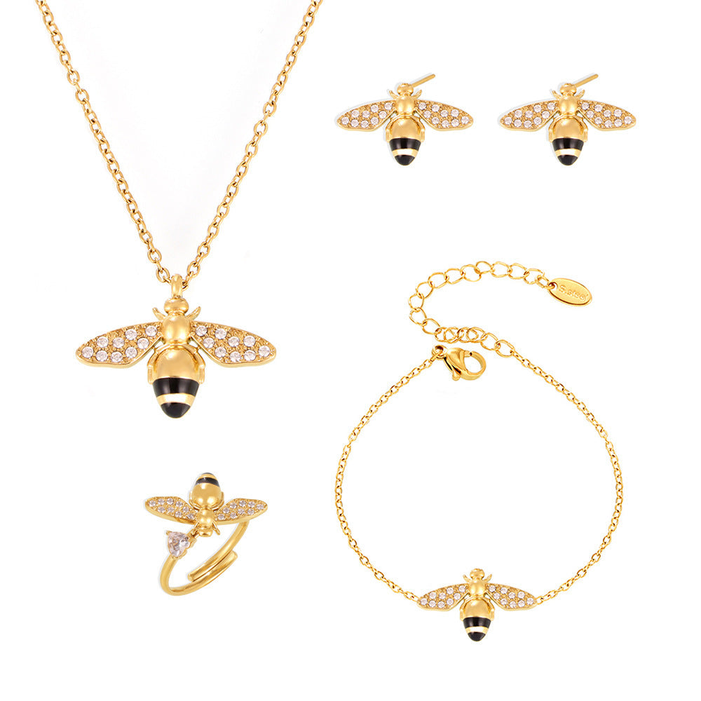 Golden Honeybee Jewellery Set
