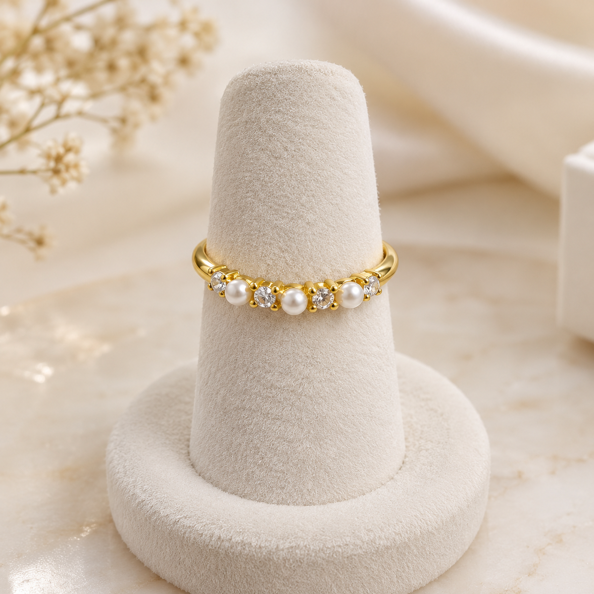 Pearl & Crystal Alternating Band
