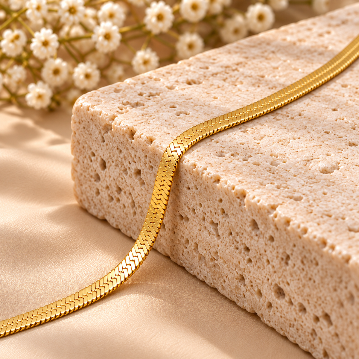 Satin Herringbone Collar Chain