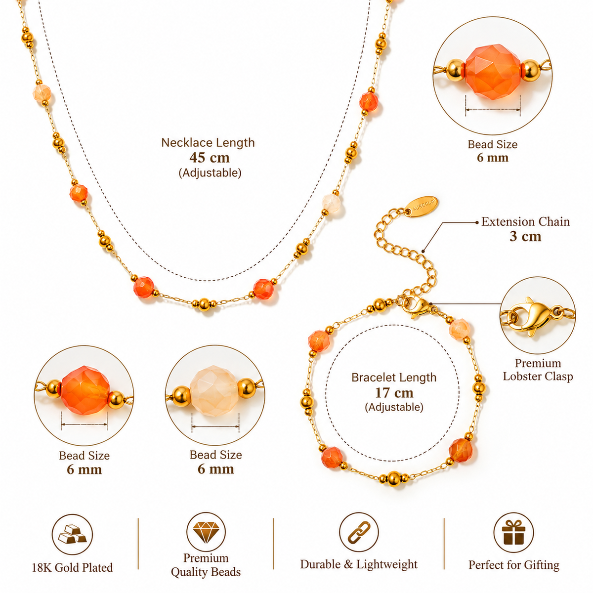 Sunset Beaded Elegance Set