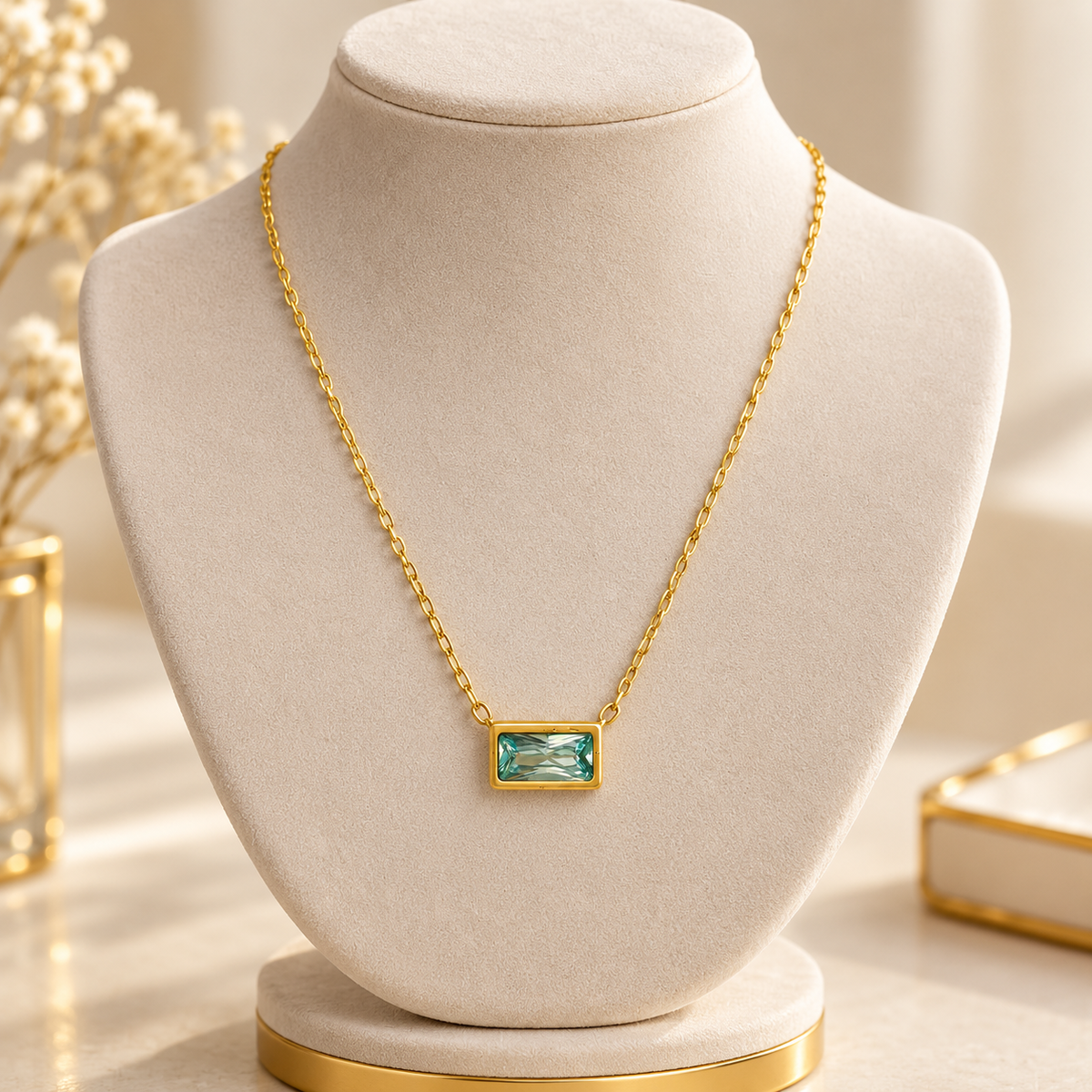 Laguna Emerald-Cut Pendant Necklace