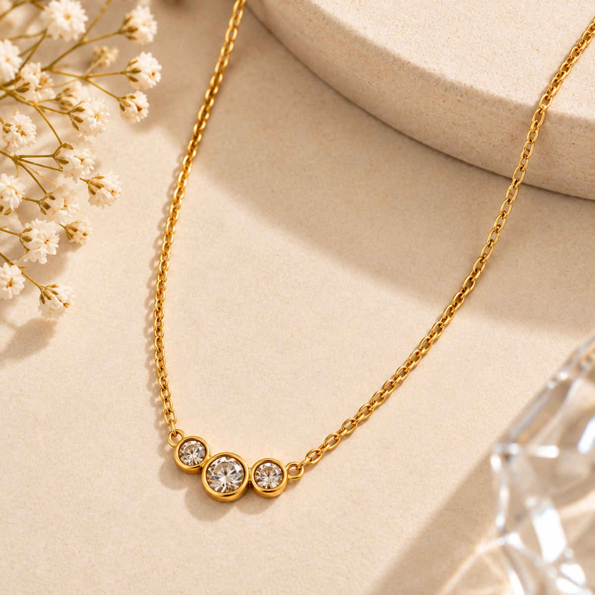 Trinity Orb Station Necklace